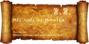 Mátyási Morella névjegykártya